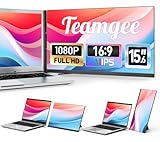 Teamgee Laptop Monitor Erweiterung 15.6, 1080P FHD IPS Portable Monitor Kompatibel mit 13“-17“ Laptops, Slim Bezel-Less Screen Extender mit abnehmbarem Stand, Plug-Play für Mac, Windows