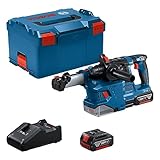 Bosch Professional 18V System Akku Bohrhammer GBH 18V-22 (mit SDS plus, inkl. 2x 4.0Ah Akku, Schnellladegerät GAL 18V-40, 2x Ringbürste, GDE 18V-12, L-BOXX)