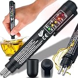 Retoo DOT 3/4/5 Bremsflüssigkeitstester, Bremsflüssigkeitsprüfer mit 5 LED Anzeige für Auto Fahrzeug, Prüfgerät für Bremsflüssigkeiten, Brake Fluid Tester, Ölerkennung, DOT3, DOT4, DOT5, Schwarz