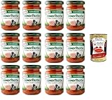 Berni Condipasta Tonno, Olive e capperi Thunfisch, Oliven und Kapern konserviertes Gewürz für erste Gänge und Bruschetta 12x130gr + Italian Gourmet polpa 400g