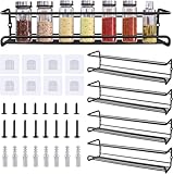 Zosenyer Gewürzregal Wand, 4er Set Gewürz Organizer, Gewürzhalter Hängend aus Metall Gewürzhalter Ohne Bohren Kühlschrank Organizer Küchenregal