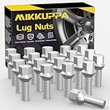 20 Stück MIKKUPPA Radschrauben Radbolzen M14x1,5 - Schaftlänge: 27mm,Kegelbund 60°,Schlüsselweite :17mm (Chrome Silber)