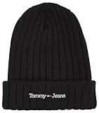 Tommy Jeans Herren Strickmütze Sport Elevated Wintermütze, Schwarz (Black), Onesize