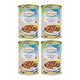 Food-United GOURMET GULASCHSUPPE 4x400ml Dose | herzhaft | pikant | aus Bayern von ZIMMERMANN | bayerische Spezialität | Rindergulasch-Suppe mit Gemüse verfeinert