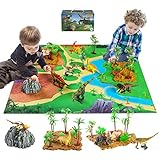 GIUHAT Dinosaurier Spielzeug ab 3 4 Jahre, Dino Figuren Kinderspielzeug, Geschenke für Junge und Mädchen, Tyrannosaurus Rex, Brachiosaurus, Pteranodon, Triceratops