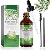 Rosmarinöl Haare, 60ml Rosemary Oil for Hair, 100% Rein Natürlich Rosmarinöl für Haarwachstum und Hautpflege, Tief NäHrende Kopfhaut, Stimuliert das Haarwachstum für Männer Frauen