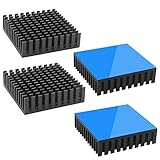 Tuloka Kühlkörper mit wärmeleitender 4pcs Heatsink Aluminium Kühlkörper Kühler Fin Kühlkörper für High Power LED Verstärker Transistor, L40mm X B40mm X H11mm