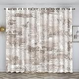 loyaltyer Vorhang Blickdicht Hellbraun Akustikvorhang Vorhang Verdunkelung mit Ösenvorhang für Wohnzimmer Kinderzimmer Schlafzimmer Thermo Schallschutzvorhang, 2er Set 160x140 cm(HxB) für Modern