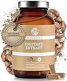 QIDOSHA® Shiitake Extrakt Kapseln, 120 Stk, 1000 mg Shiitake Dual-Extrakt je Tagesportion, 30% Polysaccharide, Premium Shiitake Pilze Kapseln hochdosiert, vegan, laborgeprueft