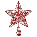 Baumspitze - Christbaumspitze und Tannenbaum-Aufstecker - Ideale Spitze für den Weihnachtsbaum zu Weihnachten Tannenbaumspitze (Rot, 1x)