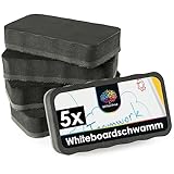 OfficeTree 5 x Whiteboard Schwamm Magnetisch - Schwarz - Tafelschwamm Magnetisch reinigt und trocknet effektiv - entfernt zuverlässig Schrift und Zeichnungen - Whiteboard Wischer für Flipchart