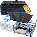 Carbigo® Box mit 20x Profi Mikrofasertücher – Saugstarke Auto Reinigungstücher Dank weicher Mikrofaser – Praktische Microfasertücher für Auto und Haushalt – Mikrofasertücher Auto 25x25cm (220 GSM)