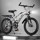 Mountain Kinderfahrrad 24 Zoll 21 Gang Stoßdämpfung Doppelscheibenbremse Gepäckträger Jungen und Mädchen Teenager Großes Kinder Speed Fahrrad A,24 inches