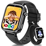 SWGOTA 4G Smartwatch Kinder, Telefon Uhr für Kinder mit GPS, Anrufe, Videoanrufen, Nachrichten, Schulmodus, SOS-Funktion, IP68 Wasserdicht, Wecker, Kamera und Schrittzähler (Schwarz)