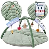 Valy&Oli® Spielbogen Baby XXL - Extra Weiche Spieldecke Baby inkl. 5 Höhenverstellbaren Sensorischen Spielzeugen - Spielebogen Babies zur Motorik & Sinnesförderung, Baby Play Mat & Baby Gym