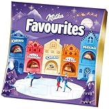 Milka Favourites Adventskalender 1 x 206g I Weihnachtskalender I mit Pralinen Alpenmilch, Oreo, Nuss & weiße Schokolade