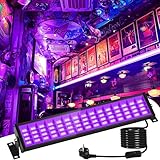 T-SUN LED Schwarzlicht Strahler 72W, UV Schwarzlichtlampe 395-400nm, IP65 Wasserdicht, UV Blacklight Strahler mit Stecker und Schalter für Glow Party, Disco, Bar, Halloween Deko, Bühnenbeleuchtung