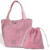 Herchuse Smiling Face Cord Damen Handtasche Münztasche Kordelzug Kleine Tasche Mini Kordelzug Make-up Tasche Kombination Kleine Digitalkamera Tasche (Rosa