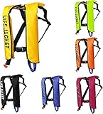 NURCIX Automatische Schwimmweste, Aufblasbare Schwimmweste Damen/Herren, Schwimmweste Erwachsene, für Wassersport-justierbare Wasserski-Schwimmhilfe-Weste (Color : Yellow)