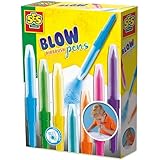 SES Creative | Airbrush Filzstifte zum Aufpusten | 7 lebendige Farben | Misch- und Abstufungs-Effekt | Auswaschbare Tinte | Kreative und künstlerische Aktivitäten | Geschenkidee ab 5 Jahren