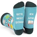 Piroo Lustige Geschenke für Frauen Leseratten Socken Damen Geschenk Frau Geburtstagsgeschenk Geschenkidee Lehrer Buchliehaber Tochter Teenager Bitte nicht stören Ich lese