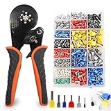 Crimpzange 0.08-16mm² Set,1200 Twin und Einzeilige Crimpzange Aderendhülsen Set,Stück Aderendhülsen für Isolierte Unisolierte Crimpverbinder