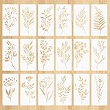 18 Stück Airbrush-Schablonen zum Malen, 15x7,5cm Blumen- und Blatt-Schablonen, Schablone Stencil, Textilgestaltung, Malen für Scrapbooking und Möbeldekoration