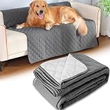 HezzLuv wasserdichte Hundedecke, Hundedecke & Katzenmatte für Sofa, Bett & Auto, Hundedecke Sofaschutz/Bettschutz, Reversible Kratzfeste Schutzdecke, Waschbar, Ideal für Große/Kleine Hunde, 157x127cm