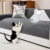 DeepDream Wasserdicht Sofa Überzug Chenille Sofabezug, Kratzfest Hund Katze Sofaschoner, Rutschfester Sofa Cover Couch Überzug 2 3 4 Sitzer für U Form L Form Sektionssofa (Dunkelgrau, 90 * 160cm)