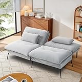 BRTHORY Sofa Schlafsofa 3in1 mit Schlaffunktion, überzug Futon Klappsofa, Bettcouch, ecksofa, Couch Gästebett, mit verstellbare Rückenlehne aus Stoff für Wohnzimmer
