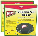 Axisis GmbH REINEX 8 Stück 2x4 Ungezieferbox Köderbox Schädlingsgift Kakerlaken Silberfische, Insekten