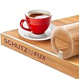 SCHUTZ-FUX Tischfolie 2mm transparent - Tischschutz mit schräger Kante, durchsichtige Tischdecke abwaschbar, Verschiedene Größen, nach Maß, Made in Germany (90 x 140)