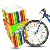 JETOP 96 Stück Speichenreflektoren Fahrrad 360° Sichtbarkeit Reflektoren Speichen für Kinder Und Erwachsene Bunte Fahrrad Reflektoren Speichen 75mm Wasserdicht Geeignet für E-Bikes, Mountainbikes