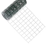 Garmix Gartenzaun Maschendraht Gitterzaun Wildzaun Schweißgitter Grün 25m 7,5x10cm 2,10mm (60 cm)