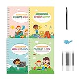 Magic Groove Writing Practice Books, Wiederverwendbare Kalligraphie-Verfolgungsbriefset, 7,01 Zoll