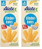 Alete bewusst Kinderkeks, ab dem 8. Monat, Butterkeks aus Weizen für Kinder, handlich verpackte Kekse als kleiner Snack, perfekt für unterwegs & zwischendurch, 1 x 180 g (Packung mit 2)