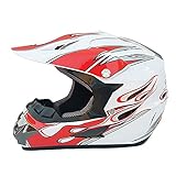 Motocross-Helm für Jugendliche, Kinder und Erwachsene, Offroad-Integral-Motorradhelme für Unisex-Erwachsene, Männer und Frauen, für Dirt Bike, DOT-geprüft (weiß, klein)