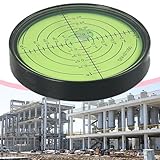 Horizontale Wasserwaage aus Metall, 60 x 10 mm zur Messung, nicht-magnetische runde Wasserwaage mit grüner Flüssigkeit, ideal für Werkzeuge und Arbeiten (B)