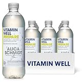 Vitamin Well - Geschmackvolles Vitamin Wasser mit B12, Biotin, Magnesium, Zink – Kalorienarmes Getränk, angereichert mit essenziellen Nährstoffen, 12 x 500ml inkl. Pfand (Prepare)