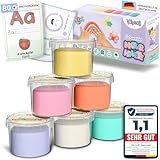 Valy&Oli® Knete - Extraweiche Vegane Kinderknete ab 1 2 3 Jahren [inkl. Knetvorlagen] Made in Germany - Sorglos Spielen - Fördert Kreativität & Feinmotorik - XL Set 6×100 g - Pastellfarben