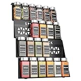 MAYZOLOP Gewürzregal Schublade für bis zu 24 Gewürzdosen - Gewürz Organizer Schublade - Gewürz Schubladeneinsatz - Gewürzeinsatz Schublade - Schwarz