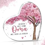 Gleevara Geschenk Oma Geburtstag, Oma Geschenke, Einzigartige Herzförmige Acryl Heimdekoration, Geschenk für Oma zu Weihnachten, Muttertagsgeschenk