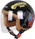 Motorradhelm Kinder Mädchen Junge,ECE-Zertifizierung Kid Jet Helm Mit Visier Roller Helm Kids Scooter Helm Mofa Helm Fahrradhelm, Schnellverschluss, Herausnehmbar, Waschbar E,48-56CM
