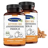 Ayursana Bio Aprikosenkerne 1000g - Fermentiert mit ProEM.M - Aprikosenkernmehl teilentölt & fermentiert - Vitamin B17 hochdosiert - Apricot Kernels gemahlen - Reich an Amygdalin - 2 Jahresvorrat