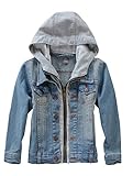 FTCayanz Mädchen Jungen Baby Beiläufig Stilvoll Frühling Herbst Jeans Denim Coats Mantel Kinder Jeansjacke Art 1-Blau 11-12 Jahre/Körpergröße 140-150