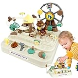 Dinosaurier-Rennstrecke - Dinosaurier-Rennbahn für Kinder, niedlicher Spieler, interaktives Montagespielzeug, Lernfahrzeug-Set für