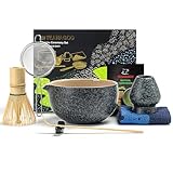 TEANAGOO Matcha Set | Matcha Tee Set | Matcha Schale |matcha zubehör set|Matcha Schüssel mit Ausgießer Bambus Matcha Whisk-7 Stück MatchaTea Sets für Matcha-Liebhaber,N17, Anthrazitgrau