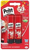 Pritt Klebestift, sicherer und kinderfreundlicher Kleber für Kunst und Bastelarbeiten, starker Klebstoff für Schule & Bürobedarf, 2x22g Pritt Stift