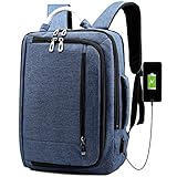 Pyugxab Business-Tasche, 39,6 cm (15,6 Zoll), Computertasche, USB-Lade-Rucksack, wasserdicht, Reiserucksack, für Damen und Herren, Blau, blau, 30*43*10CM