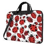 YYHWHJDE Ladybugs Pattern Infinite Speckled pattern Fashionable and ultra-thin shoulder laptop bag Shockproof soft lining, Schwarz, 15.6 inch